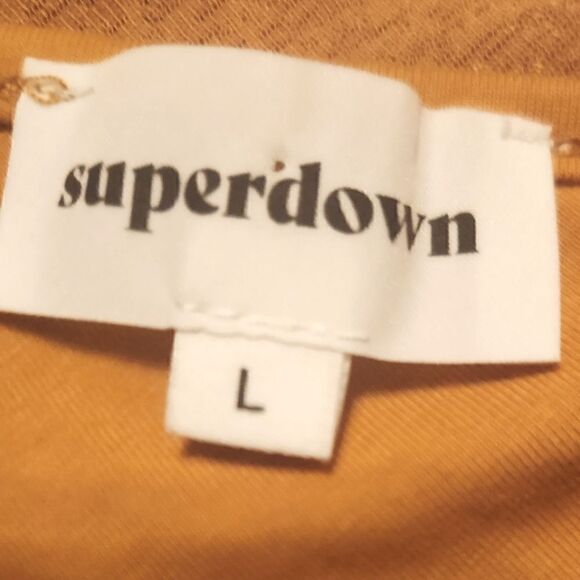 Superdown X Revolve Lily Twisted Strap Mini Dress Camel Orange Size L - Picture 7 of 8